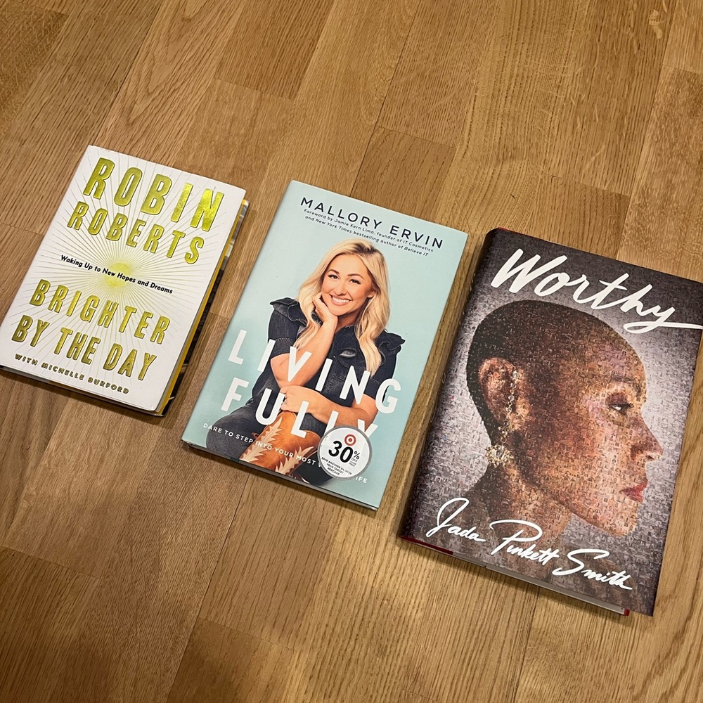 Set of Three Inspirational Books - Worthy, Brighter by The Day & Living Fully